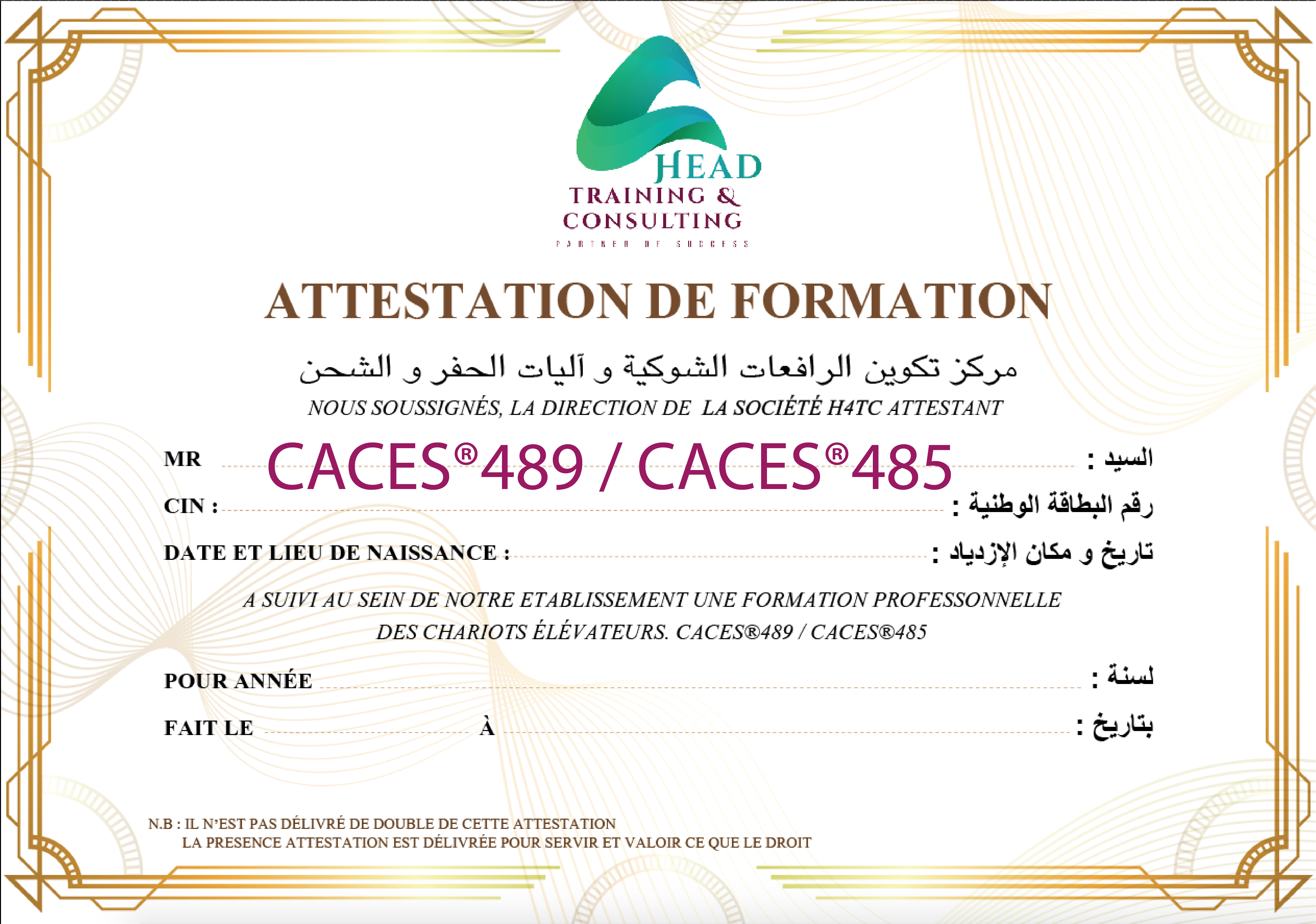 Certificat CACES®489 / CACES®485